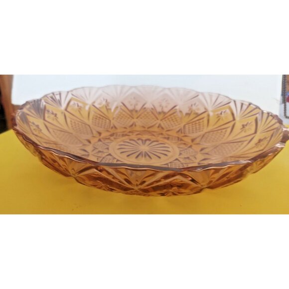 Vintage Large Iridescent Marigold Carnival Glass Bowl 12" diameter 1960's - Picture 2 of 11